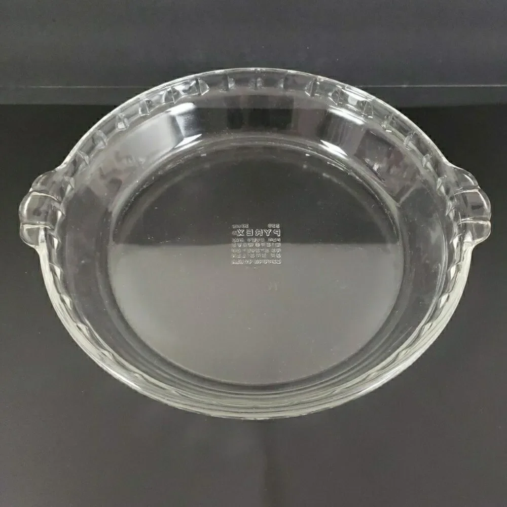 Pyrex Pie Plate 229 23cm #18 Fluted Deep Dish Clear Glass Bakeware VTG MCM